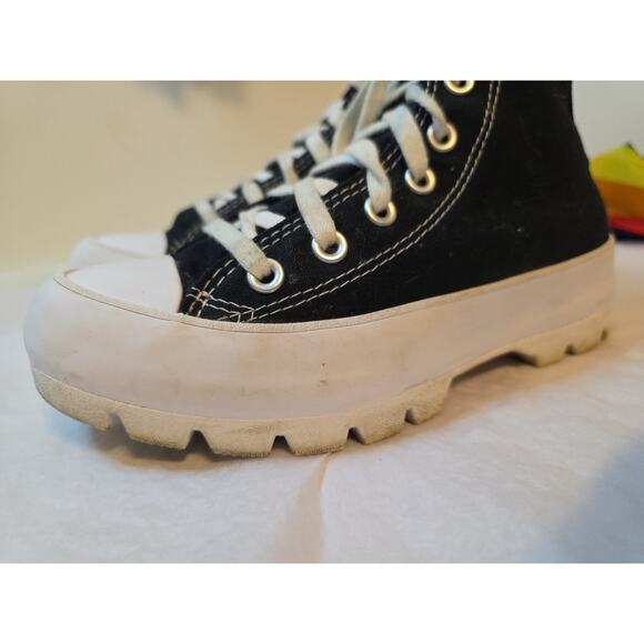 Converse Chuck Taylor All Star Lugged High Black White Platform Womens 6 Sneaker - Picture 8 of 11